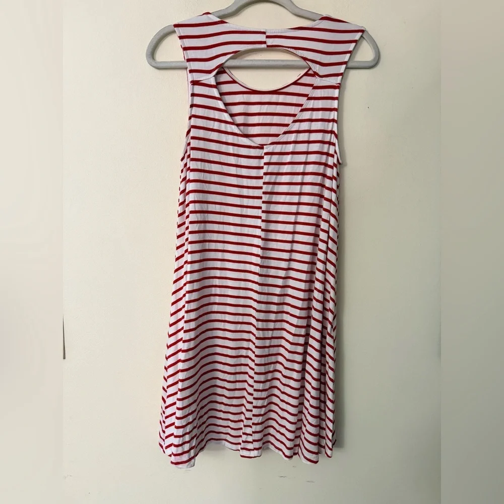 Wishlist Red and White Striped Sleeveless Dress, no size tag, Soft and Stretchy - Picture 3 of 4